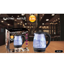 Электрочайник SOKANY SK-601 (2 л) (пластик+стекло) // [101] (12 шт/ящ)