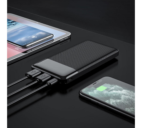 Зовнішній акумулятор HOCO J72 Easy travel power bank(10000mAh) Black (6931474738370)