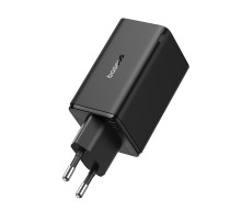 Мережевий зарядний пристрій з кабелем Baseus GaN6 Pro Fast Charger 2C+2U 65W  EU Cluster Black((With Type-C to Type-C 100W(20V/5A) 1m Black） (P10162701113-00)
