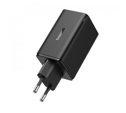 Мережевий зарядний пристрій з кабелем Baseus GaN6 Pro Fast Charger 2C+2U 65W  EU Cluster Black((With Type-C to Type-C 100W(20V/5A) 1m Black） (P10162701113-00)