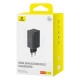 Мережевий зарядний пристрій з кабелем Baseus GaN6 Pro Fast Charger 2C+2U 65W  EU Cluster Black((With Type-C to Type-C 100W(20V/5A) 1m Black） (P10162701113-00)
