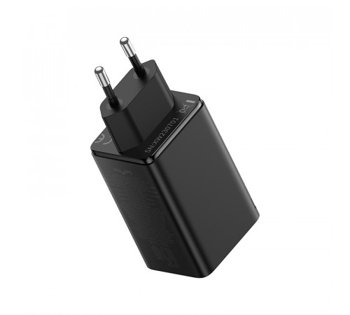 Мережевий зарядний пристрій з кабелем Baseus GaN6 Pro Fast Charger 2C+2U 65W  EU Cluster Black((With Type-C to Type-C 100W(20V/5A) 1m Black） (P10162701113-00)
