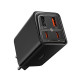 Мережевий зарядний пристрій з кабелем Baseus GaN6 Pro Fast Charger 2C+2U 65W  EU Cluster Black((With Type-C to Type-C 100W(20V/5A) 1m Black） (P10162701113-00)