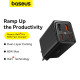 Мережевий зарядний пристрій з кабелем Baseus GaN6 Pro Fast Charger 2C+2U 65W  EU Cluster Black((With Type-C to Type-C 100W(20V/5A) 1m Black） (P10162701113-00)