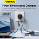 Мережевий зарядний пристрій з кабелем Baseus GaN6 Pro Fast Charger 2C+2U 65W  EU Cluster Black((With Type-C to Type-C 100W(20V/5A) 1m Black） (P10162701113-00)