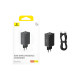 Мережевий зарядний пристрій з кабелем Baseus GaN6 Pro Fast Charger 2C+2U 65W  EU Cluster Black((With Type-C to Type-C 100W(20V/5A) 1m Black） (P10162701113-00)
