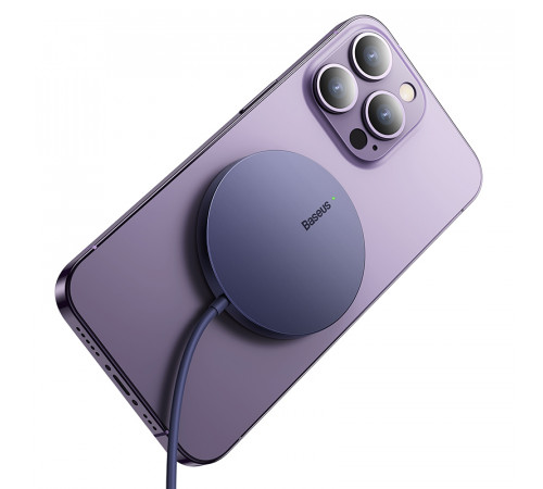 Бездротовий зарядний пристрій Baseus Simple Mini3 Magnetic Wireless Charger 15W Dusty Purple (CCJJ040205)
