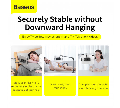 Тримач для мобiльного Baseus Otaku life rotary adjustment lazy holder Pro（Applicable for phone/ ipad) gray (LUZQ000013)