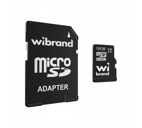 Карта пам'яті microSDHC (UHS-1) Wibrand 16Gb class 10 (adapter SD) (WICDHU1/16GB-A)