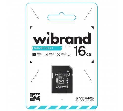 Карта пам'яті microSDHC (UHS-1) Wibrand 16Gb class 10 (adapter SD) (WICDHU1/16GB-A)