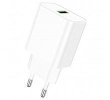 Мережевий зарядний пристрій BOROFONE BA72A Spring single port QC3.0 charger White (6974443388558)