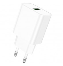 Мережевий зарядний пристрій BOROFONE BA72A Spring single port QC3.0 charger White (6974443388558)