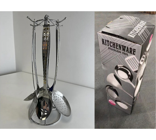 Набор кухонных пренадлежностей 433-8 (7 предм.) (Хром+золото) // [101] (12 шт/ящ)