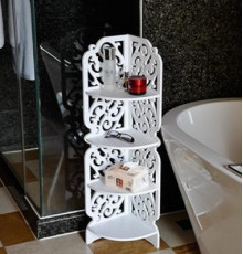 Полка стелаж пластиковая в ваную угловая (PK-04) (80cm*20cm*20cm) // [108] (10 шт/ящ) @