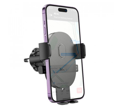 Автотримач для телефона HOCO H18 Mighty one-button car holder(air outlet) Black (6942007601573)