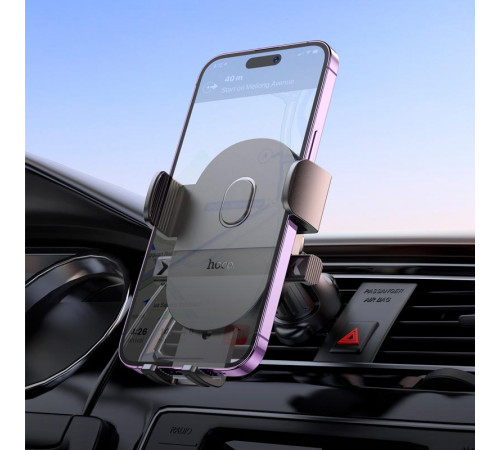 Автотримач для телефона HOCO H18 Mighty one-button car holder(air outlet) Black (6942007601573)