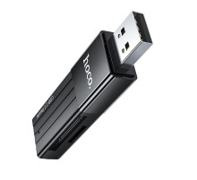 USB-хаб HOCO HB20 Mindful 2-in-1card reader(USB2.0) Black (6931474735201)