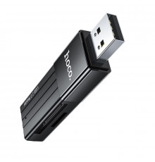 USB-хаб HOCO HB20 Mindful 2-in-1card reader(USB2.0) Black (6931474735201)