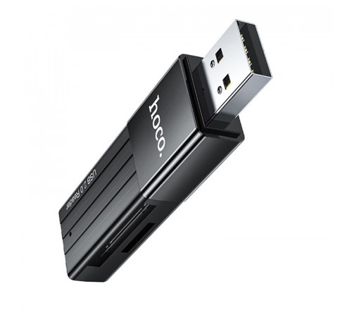 USB-хаб HOCO HB20 Mindful 2-in-1card reader(USB2.0) Black (6931474735201)