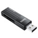 USB-хаб HOCO HB20 Mindful 2-in-1card reader(USB2.0) Black (6931474735201)