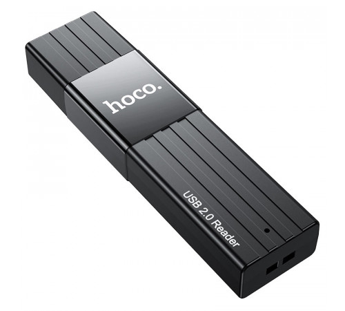 USB-хаб HOCO HB20 Mindful 2-in-1card reader(USB2.0) Black (6931474735201)