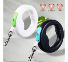 Поводок-рулетка X-10 с фонариком и карабином (3м) (Чёрный, белый) (пластик) // [108] (90 шт/ящ)