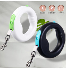 Поводок-рулетка X-10 с фонариком и карабином (3м) (Чёрный, белый) (пластик) // [108] (90 шт/ящ)