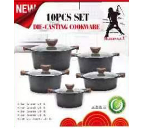 Набор кастрюль MBH NY-10/WL-707 (ГАЗ+ЭЛЕКТРО) (5 кастр. Ø-20см-1,5л/24см-3л/28см-5л /32см-7л/24см-2л) (крышка стекло) // [309] // [108] (2 шт/ящ)