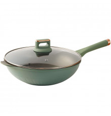 Сковорода (ГАЗ+ИНДУКЦИЯ) со стеклянной крышкой (32см) (2use wok) // [309] (6 шт/ящ)