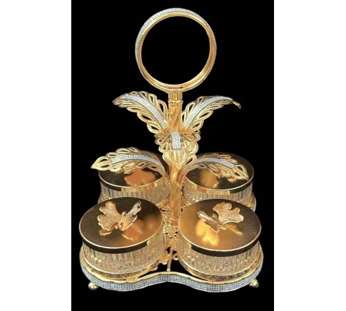 Поднос-конфетница (4 тарелки) для фруктов и сладостей (1399-4) // [309] (12 шт/ящ)