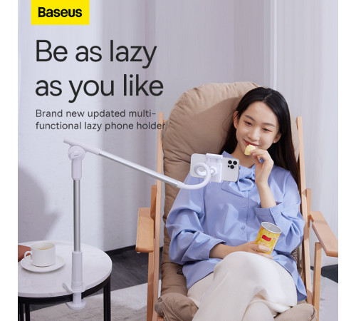 Тримач для телефона Baseus Unlimited adjustment lazy phone holder silver (SULR-0S)