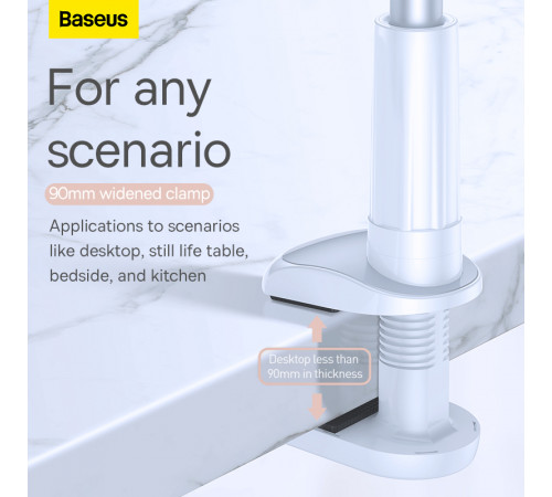 Тримач для телефона Baseus Unlimited adjustment lazy phone holder silver (SULR-0S)