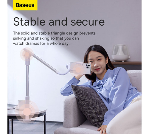 Тримач для телефона Baseus Unlimited adjustment lazy phone holder silver (SULR-0S)
