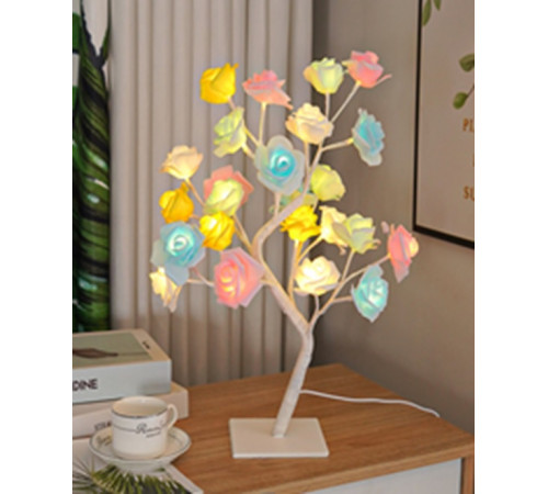 Лампа LED настольная "Дерево цветная роза" (NNG-03) (24 LED (теплый свет) 220V) // [108] (50 шт/ящ)