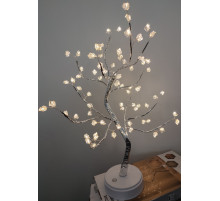 Лампа LED настольная "Дерево серебристый кристал" (NNG-06) (USB + батарейки AA 3шт (тёплый свет)) // [108] (48 шт/ящ)