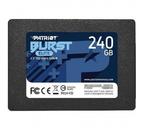 Накопичувач SSD Patriot Burst Elite 240GB 2.5" 7mm SATAIII TLC 3D (PBE240GS25SSDR)