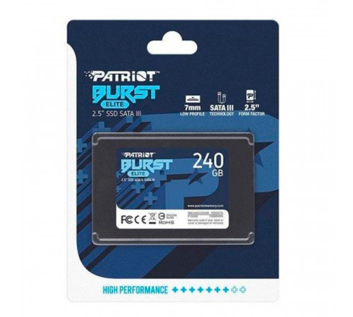Накопичувач SSD Patriot Burst Elite 240GB 2.5" 7mm SATAIII TLC 3D (PBE240GS25SSDR)