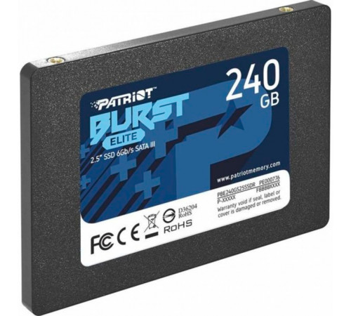 Накопичувач SSD Patriot Burst Elite 240GB 2.5" 7mm SATAIII TLC 3D (PBE240GS25SSDR)
