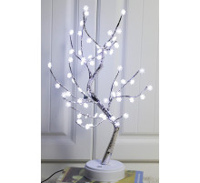 Лампа LED настольная "Дерево серебристый кристал-цветок" (NNG-07) (USB + батарейки AA 3шт (тёплый свет)) // [108] (48 шт/ящ)