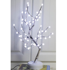 Лампа LED настольная "Дерево серебристый кристал-цветок" (NNG-07) (USB + батарейки AA 3шт (тёплый свет)) // [108] (48 шт/ящ)