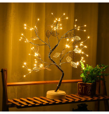 Лампа LED настольная "Дерево золотое с листьями" (NNG-08) (USB + батарейки AA 3шт (тёплый свет)) // [108] (48 шт/ящ)