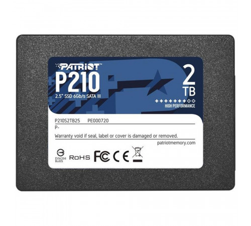Накопичувач SSD Patriot P210 2TB 2.5" 7mm SATAIII 3D QLC (P210S2TB25)