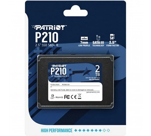 Накопичувач SSD Patriot P210 2TB 2.5" 7mm SATAIII 3D QLC (P210S2TB25)