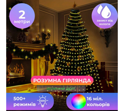 НЕТУ Гирлянда Smart Конский хвост (SFK-02) (APP, пульт, Bluetooth, USB, 10 нитей по 2м) // [602] (50 шт/ящ)