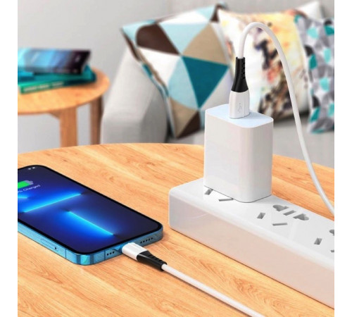 Кабель HOCO X82 USB to iP 2.4A, 1m, silicone, silicone connectors, White (6931474768544)