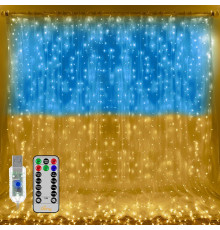 Гирлянда Штора (SFK-09) флаг Украины с пультом USB 2*2 // [403] (100 шт/ящ)