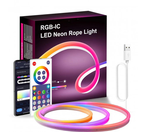 НЕТУ Лента-шланг LED (неон) (SFK-11) (APP, Bluetooth, USB, 5м) // [602] (40 шт/ящ)
