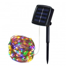 НЕТУ Гирлянда Капля росы (SFK-15) RGB цвет с солнечной панелью 10m/100led // [403] (100 шт/ящ)