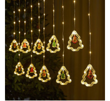 Гирлянда Штора (SFK-22) ёлки с игрушкой теплый цвет (8 режимов) размер 3*0,8 м // [403] (50 шт/ящ)
