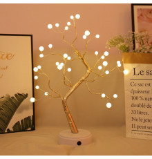 Лампа LED настольная "Жемчужное золотое дерево" (SFK-25) (USB + батарейки AA 3шт) // [403] (36 шт/ящ)